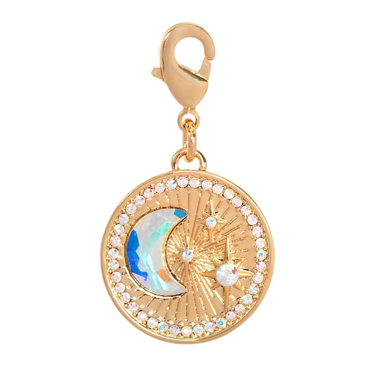 Moon & Stars Coin Austrian Crystal Charm by Bead Landing™